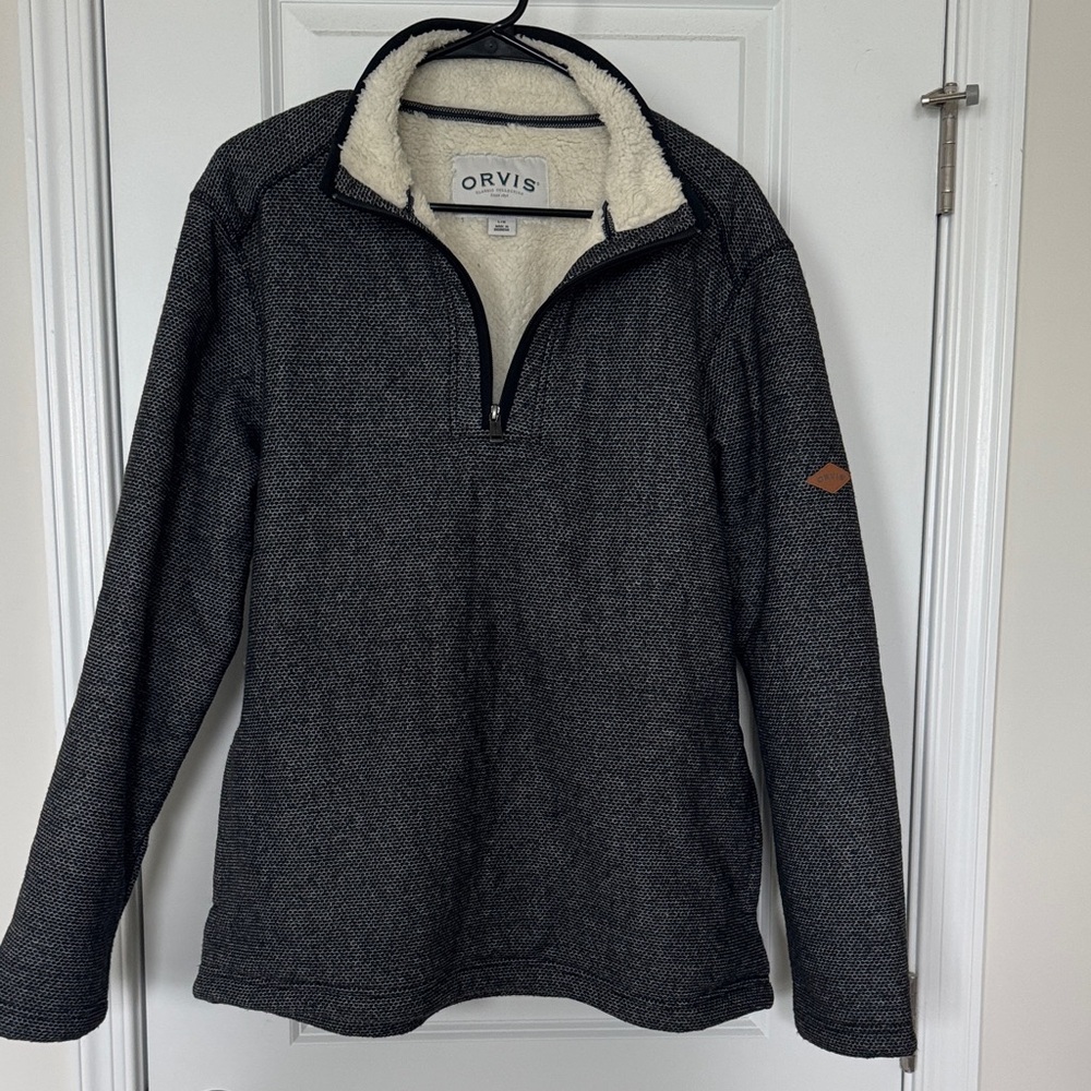 Orvis Charcoal Sherpa-Lined Half-Zip Pullover